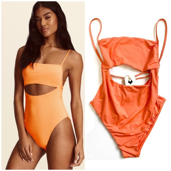Billabong coral cut out swimsuit - Picture 1 of 8